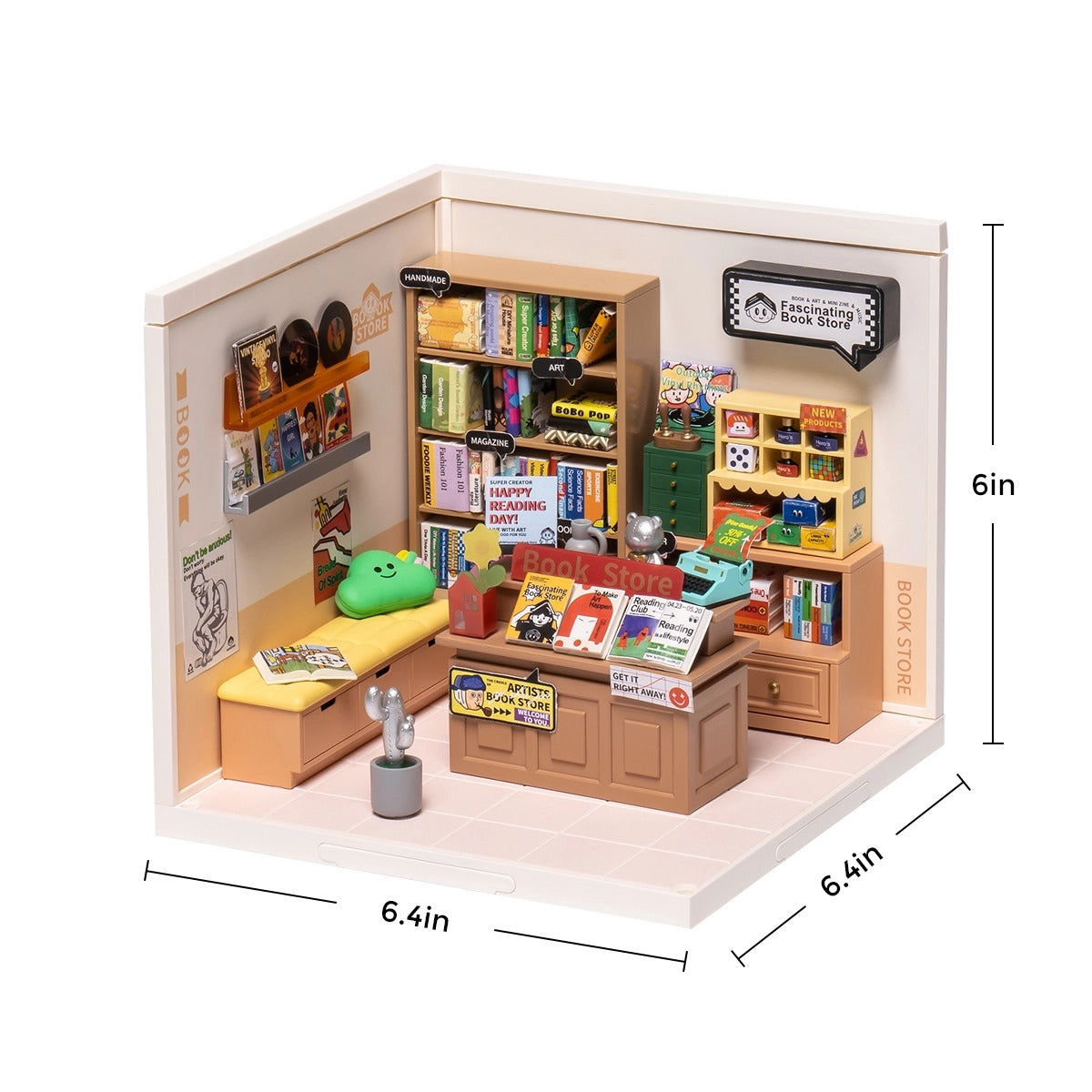 Rolife Super Creator Fascinating Book Store DIY Miniature House Kit