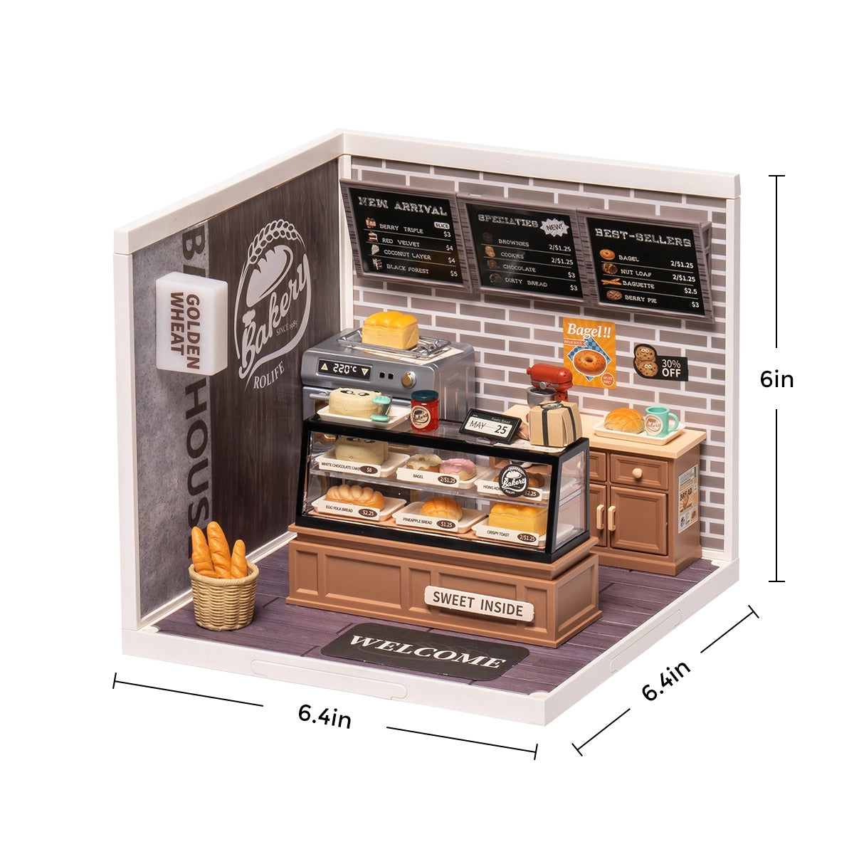 Rolife Super Creator Golden Wheat Bakery DIY Miniature House Kit