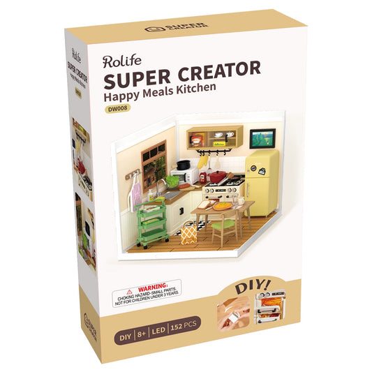 Rolife Super Creator Happy Meals Kitchen DIY Miniature House Kit