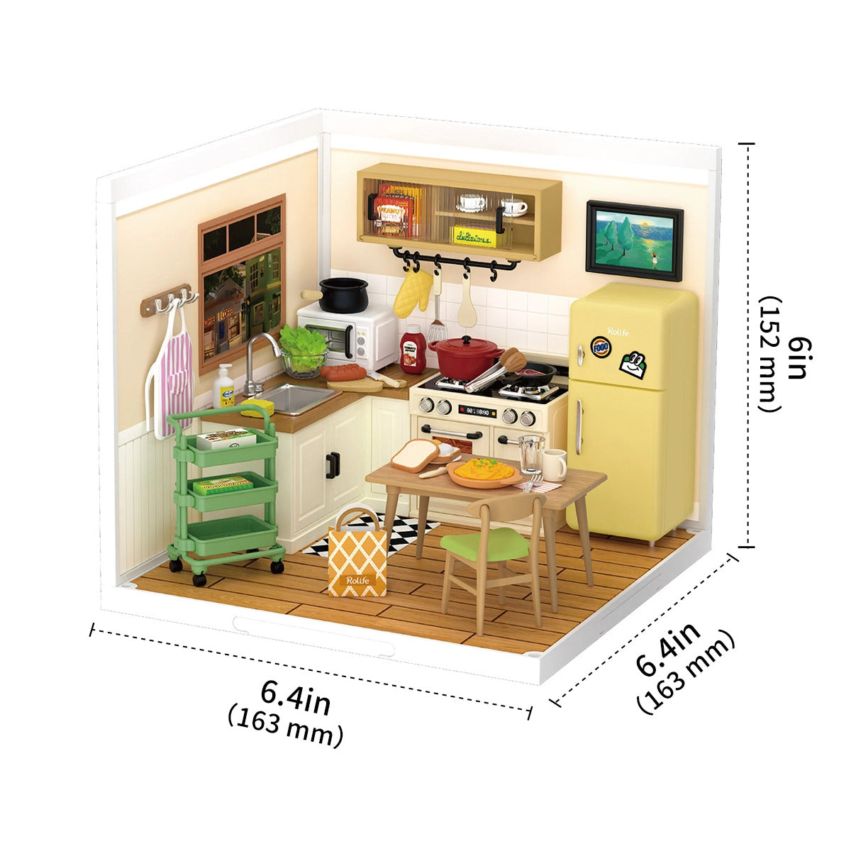 Rolife Super Creator Happy Meals Kitchen DIY Miniature House Kit