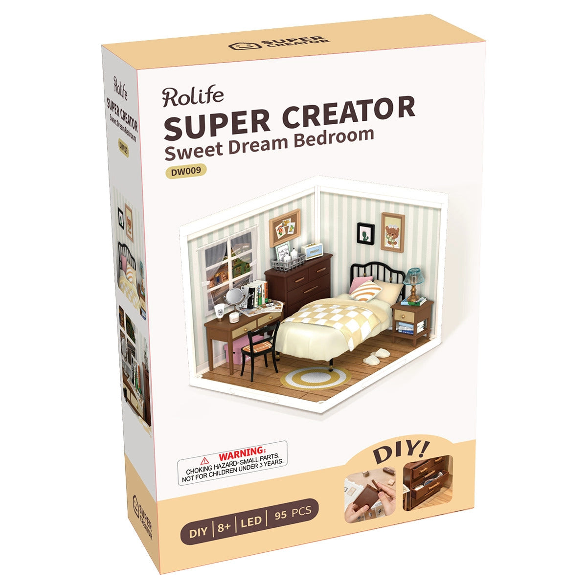 Rolife Super Creator Sweet Dream Bedroom DIY Miniature House Kit