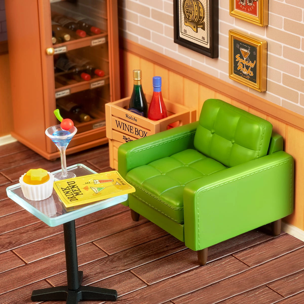 Rolife Super Creator Leisurely Cheers Bar DIY Miniature House Kit