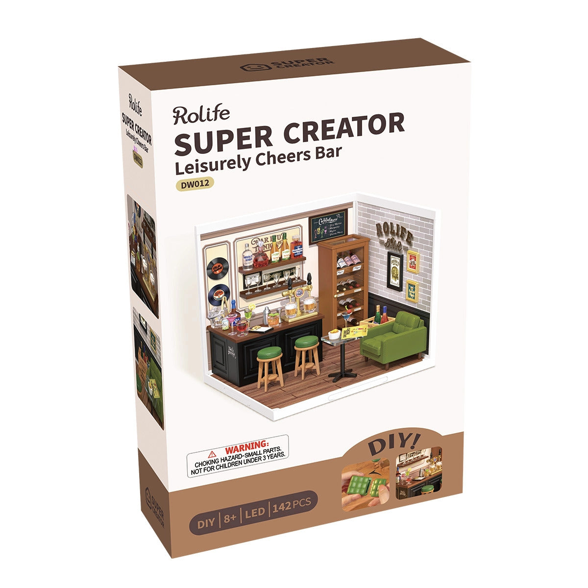 Rolife Super Creator Leisurely Cheers Bar DIY Miniature House Kit