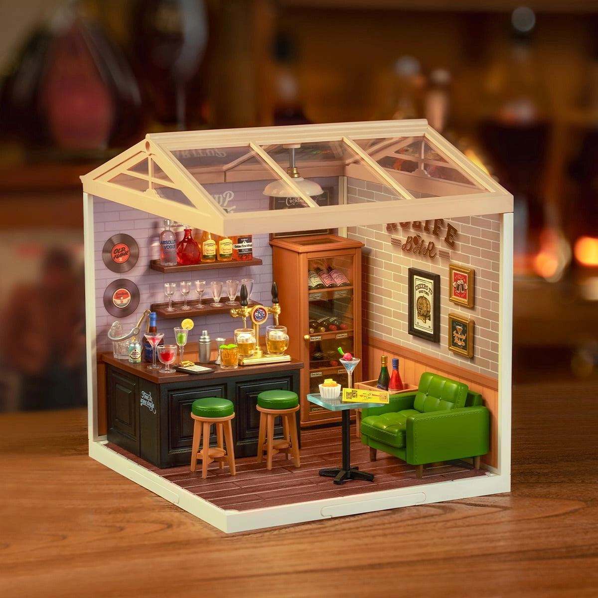 Rolife Super Creator Leisurely Cheers Bar DIY Miniature House Kit
