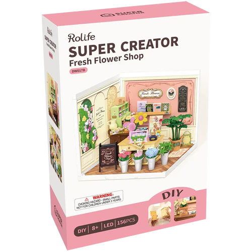 Rolife Super Creator Fresh Flower Shop DIY Miniature House Kit