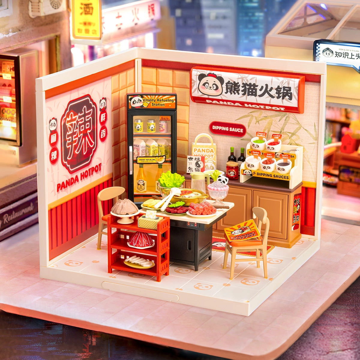 Rolife Super Creator Panda Hot Pot DIY Miniature House Kit