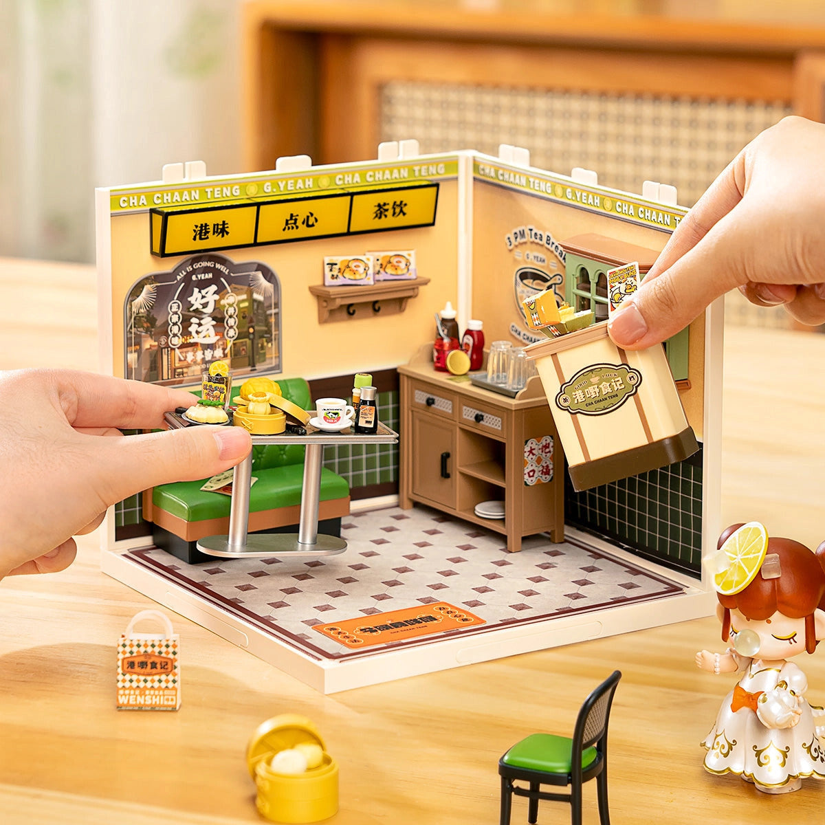 Rolife Super Creator Hong Kong Bites Cafe DIY Miniature House Kit
