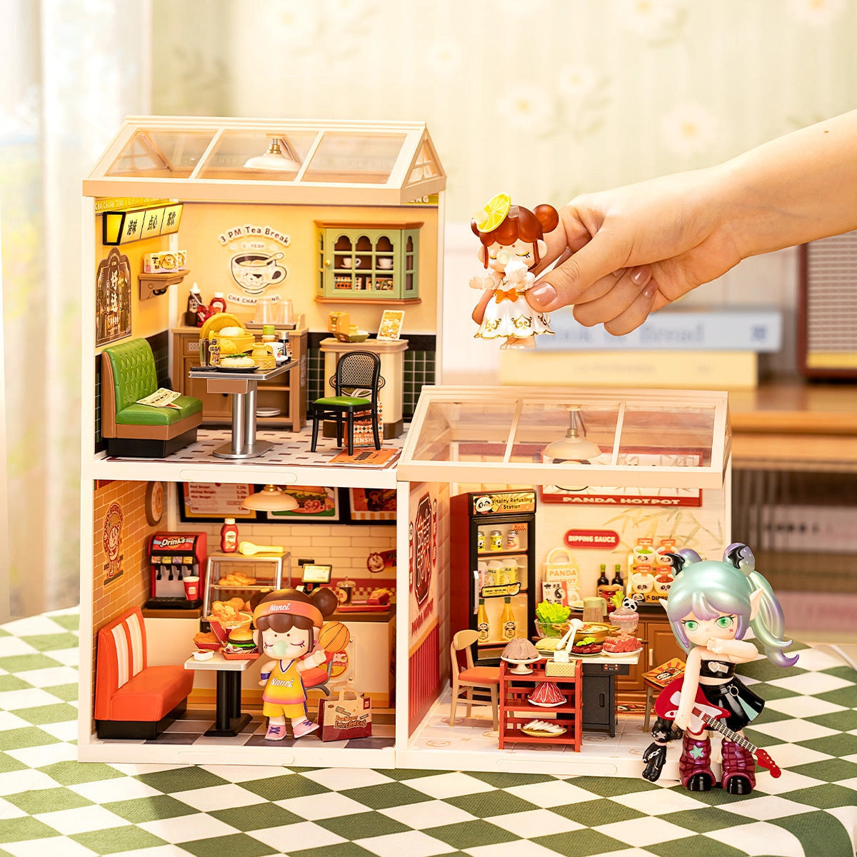 Rolife Super Creator Hong Kong Bites Cafe DIY Miniature House Kit