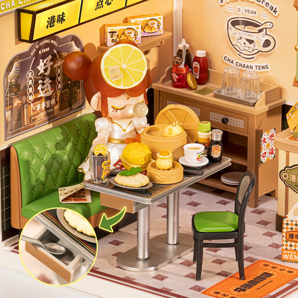 Rolife Super Creator Hong Kong Bites Cafe DIY Miniature House Kit