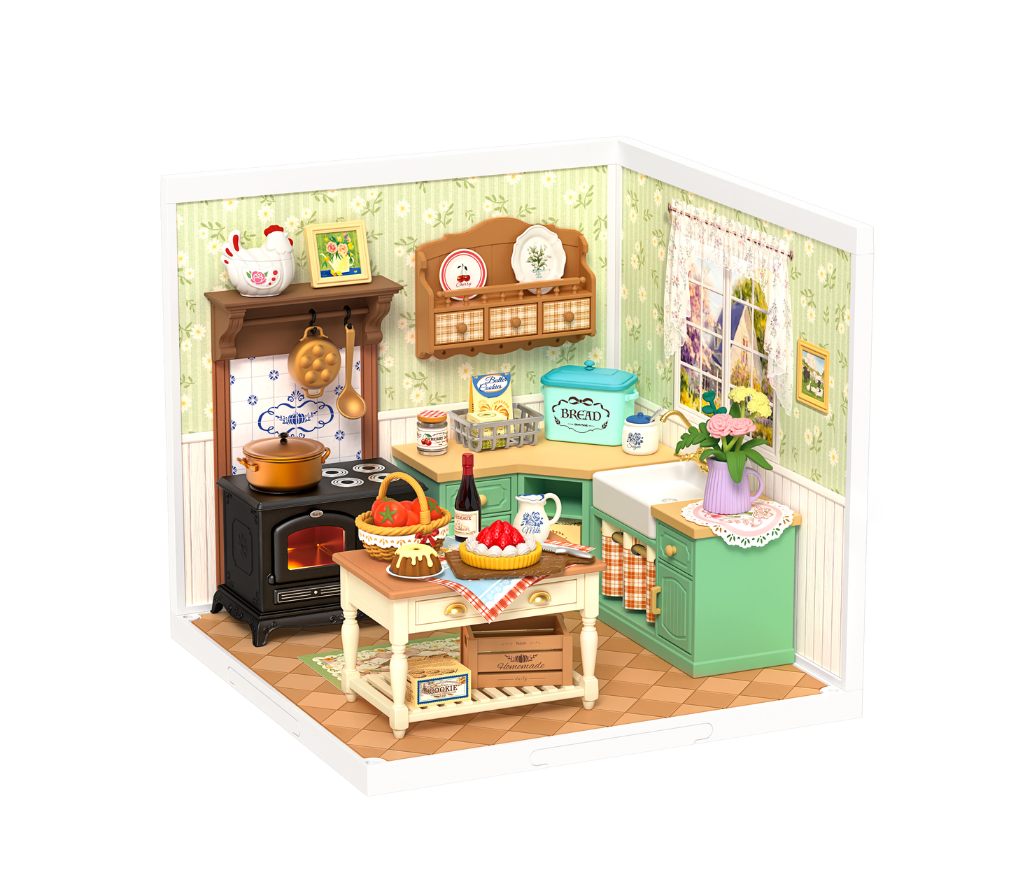 Rolife Super Creator Farmhouse Kitchen DIY Miniature House Kit