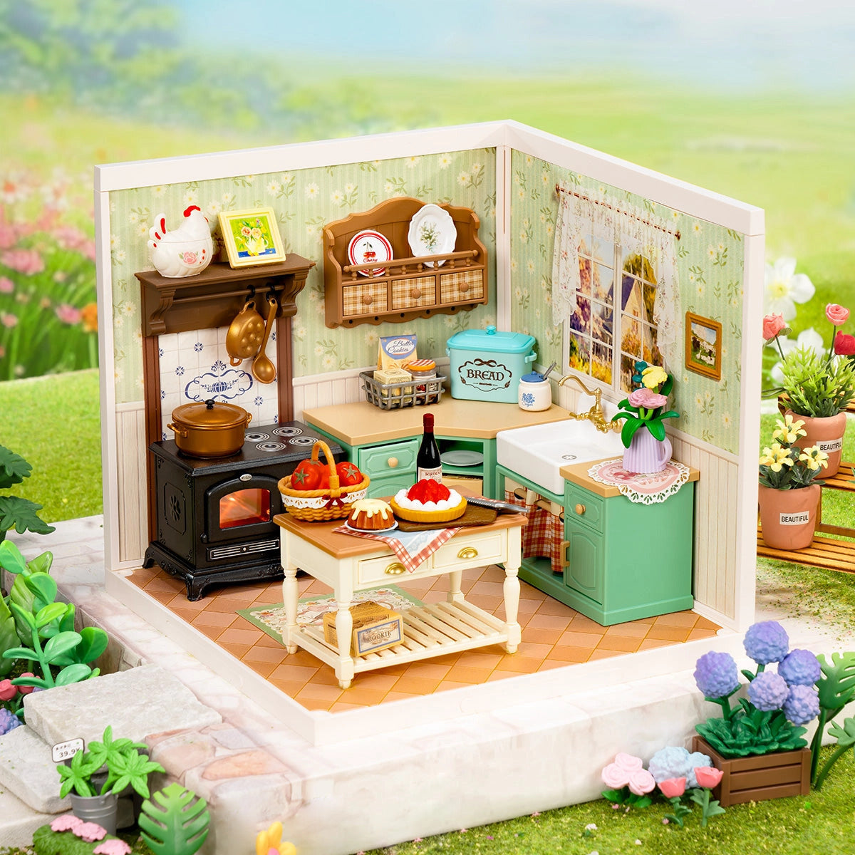 Rolife Super Creator Farmhouse Kitchen DIY Miniature House Kit