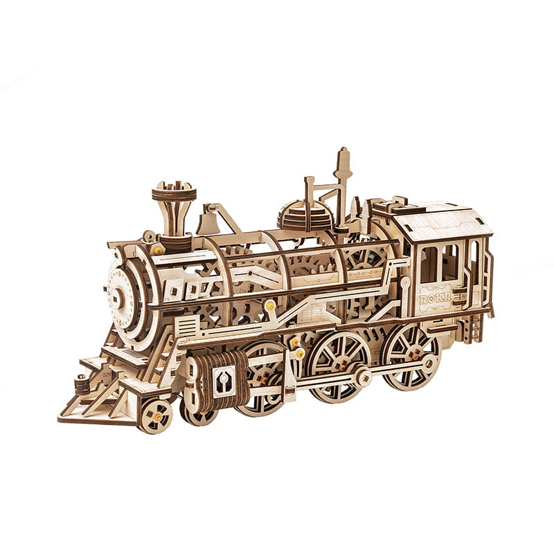 ROKR Locomotive | DIY Wooden Train Model | Mechanical Puzzle Kit