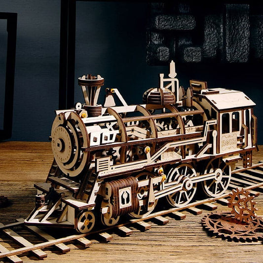 ROKR Locomotive | DIY Wooden Train Model | Mechanical Puzzle Kit