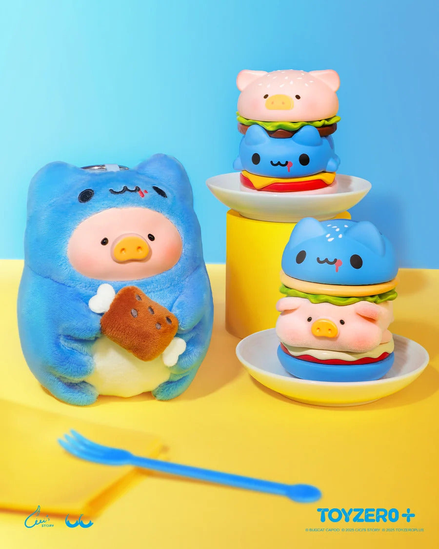 LuLu the Piggy x Capoo - Foodie Lu PVC Face Plush Keychain
