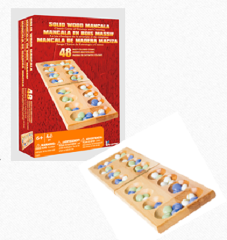 PIP Games Solid Wood Mancala Classic Strategy Board Game