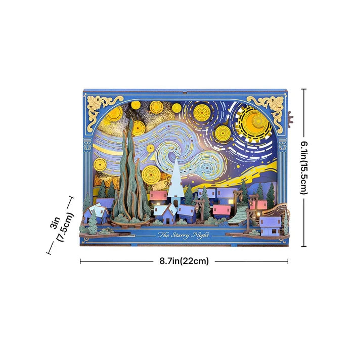 Rowood The Starry Night Wall Art 3D Wooden Puzzle Kit