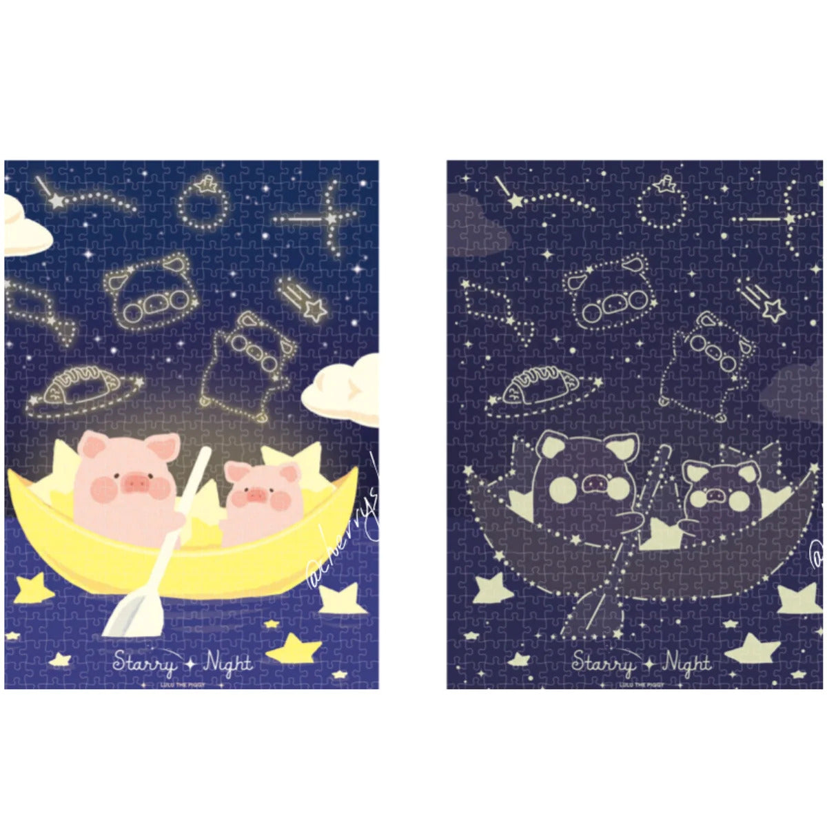 Lulu The Piggy Starry Night - Glow in the Dark Puzzle (500pcs)
