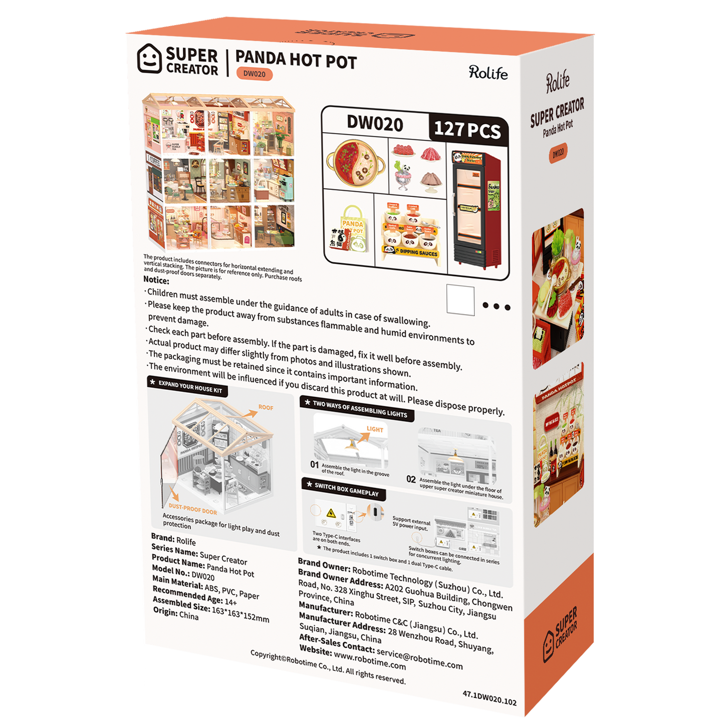 Rolife Super Creator Panda Hot Pot DIY Miniature House Kit