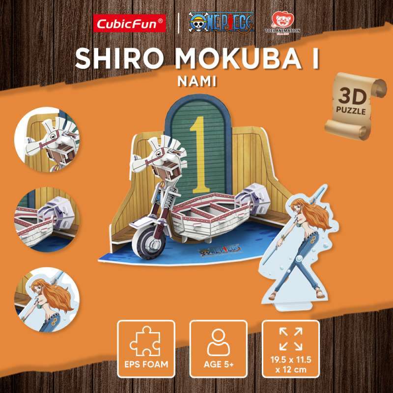 CubicFun x One Piece Shiro Mokuba I | 29-Piece 3D Puzzle | Easy Build, Ages 5+