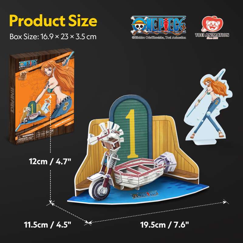 CubicFun x One Piece Shiro Mokuba I | 29-Piece 3D Puzzle | Easy Build, Ages 5+