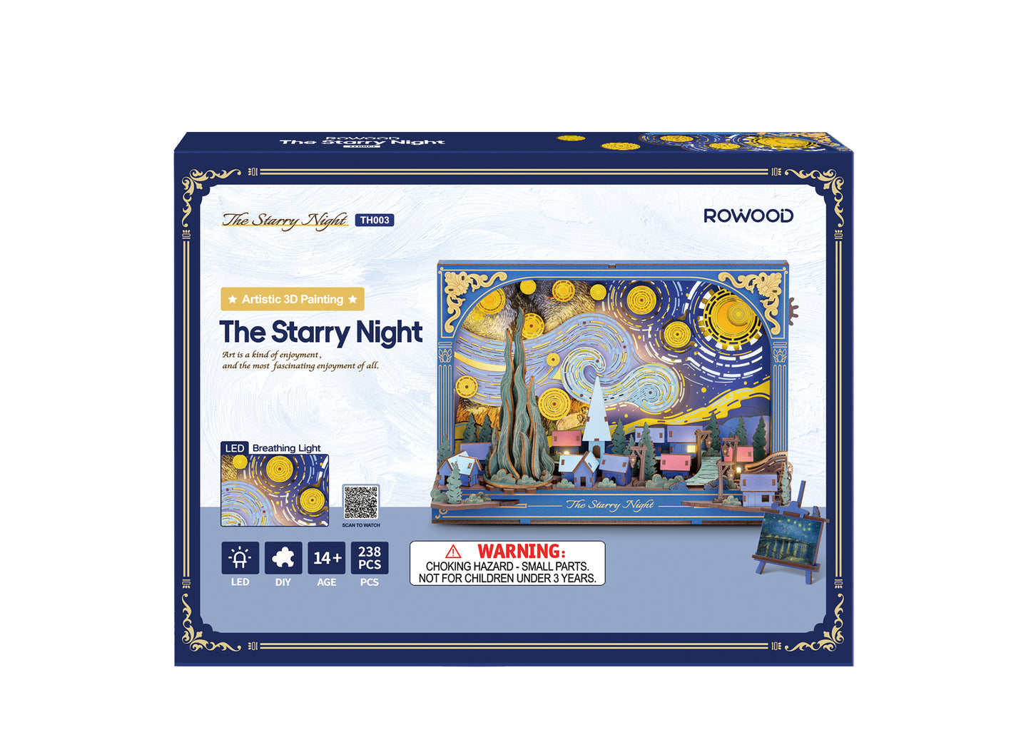 Rowood The Starry Night Wall Art 3D Wooden Puzzle Kit