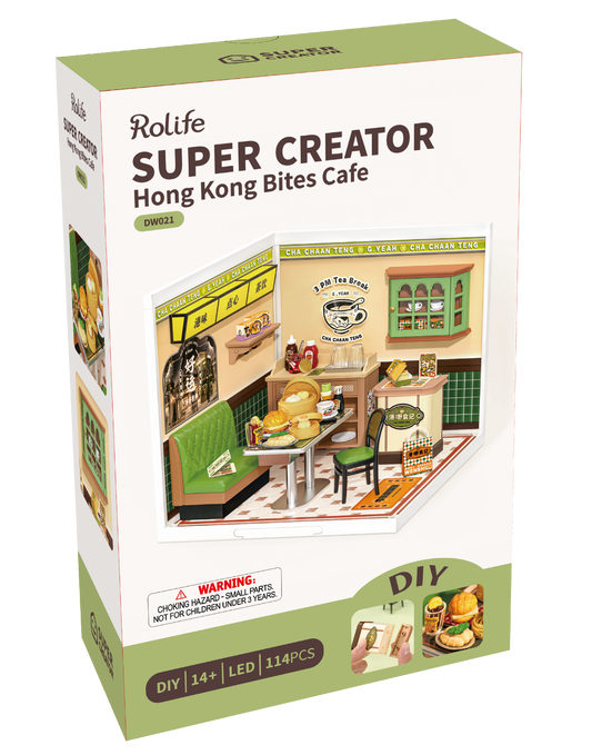 Rolife Super Creator Hong Kong Bites Cafe DIY Miniature House Kit
