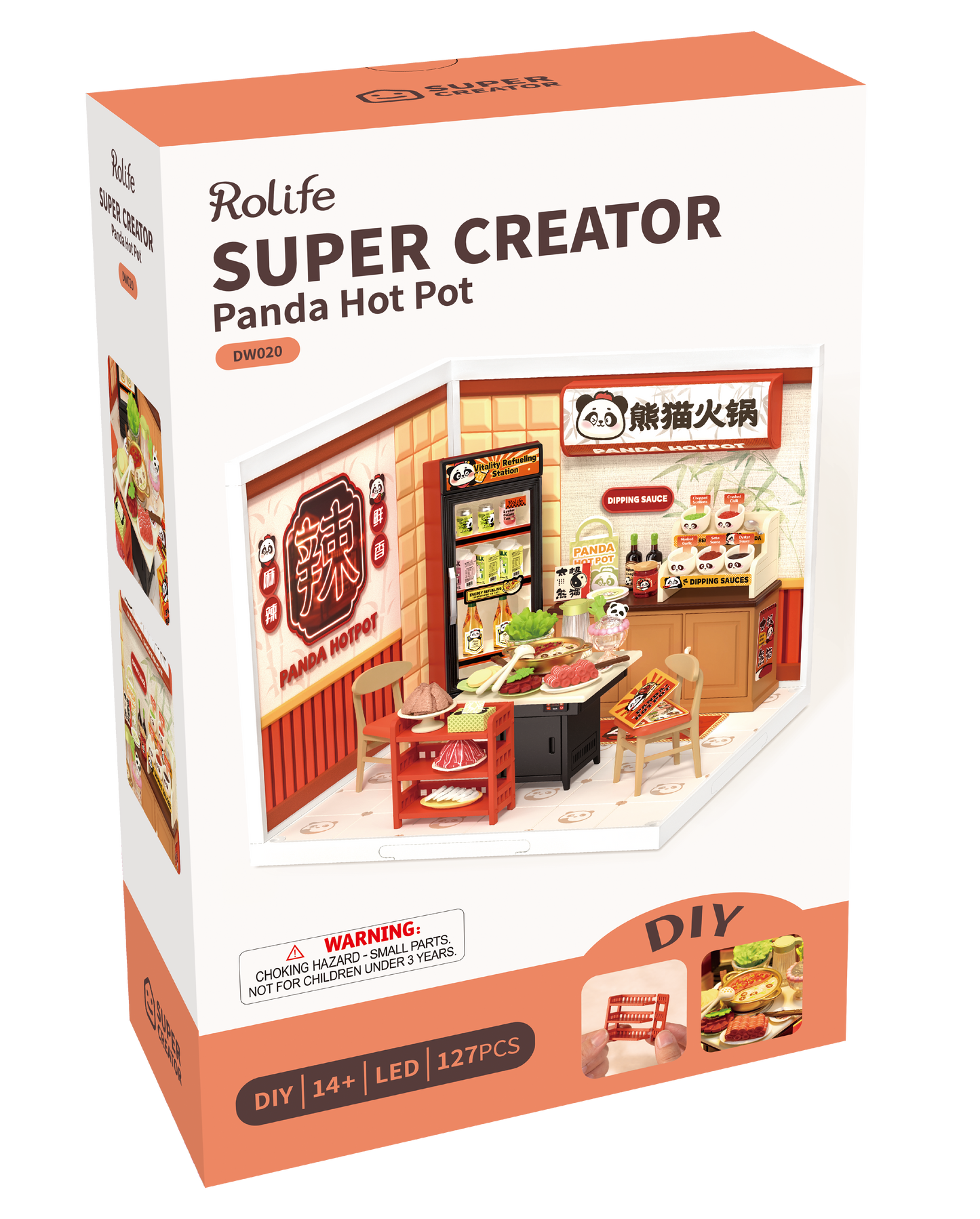 Rolife Super Creator Panda Hot Pot DIY Miniature House Kit