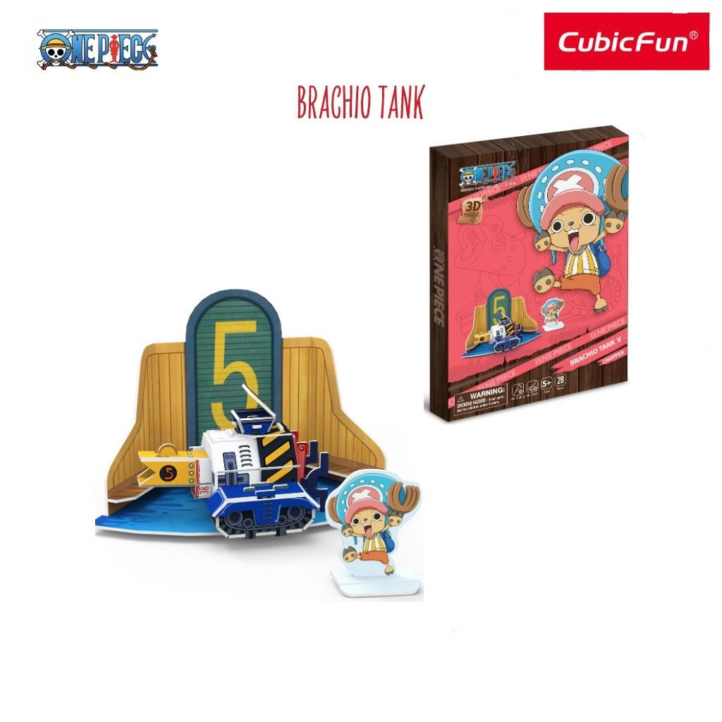 CubicFun x One Piece  Brachio Tank V 3D Puzzle | Foam Board | Ages 8+ | Easy Assembly for Anime Fans