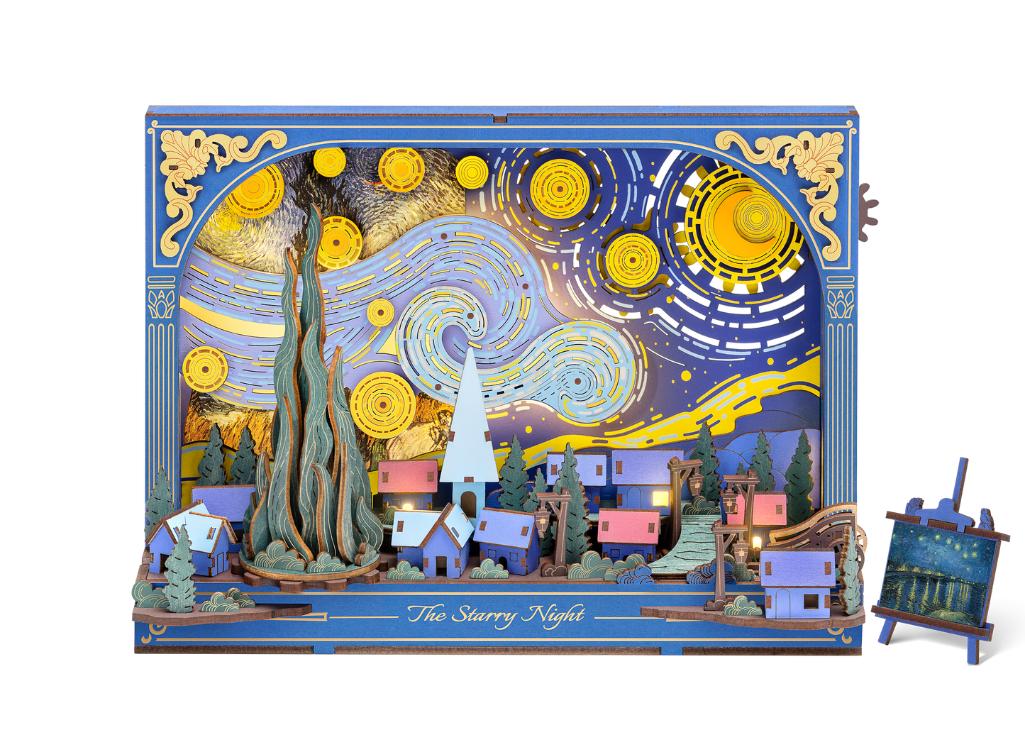 Rowood The Starry Night Wall Art 3D Wooden Puzzle Kit
